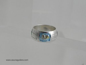 Anillo Las 4 Estaciones. Plata de Ley y Esmaltes al Fuego