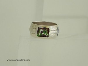 Anillo Las 4 Estaciones. Plata de Ley y Esmaltes al Fuego