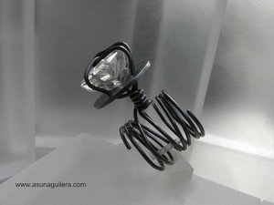 Anillo Construcciones.Plata de Ley -Cuarzo Rutilo.Pieza Única
