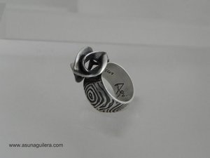 Anillo ESFERA TALLADA - Redondo- Mate - Plata de Ley