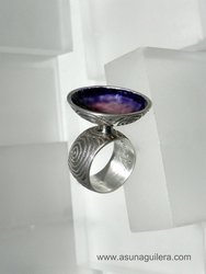 Anillo HUELLAS - Plata de Ley Mate y Esmaltes al Fuego - Edicción Limitada