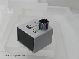 Anillo JAPONESA - Plata de Ley Mate y Esmaltes al Fuego