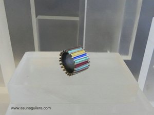 Anillo JAPONESA - Plata de Ley Mate y Esmaltes al Fuego