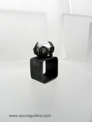 Anillo MI LÍO - Perla - Cuadrado - Plata de Ley y Perla Cultivada de Agua Dulce