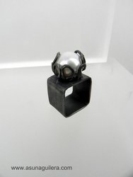 Anillo MI LÍO - Perla - Cuadrado - Plata de Ley y Perla Cultivada de Agua Dulce