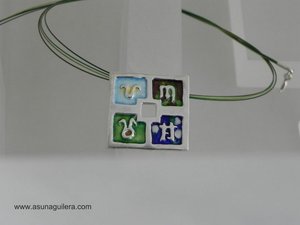 Colgante LAS 4 ESTACIONES - Plata de Ley y Esmaltes al Fuego