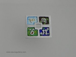 Colgante Las 4 Estaciones - Plata de Ley y Esmaltes al Fuego. Asun Aguilera