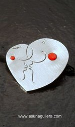 Colgante LOS ENAMORADOS - Plata de Ley Mate y Esmaltes al Fuego - Colección CORAZONES