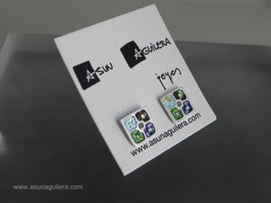 Pendientes LAS 4 ESTACIONES  Plata de Ley y Esmaltes al Fuego