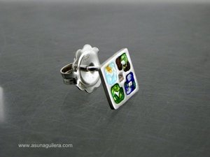 Pendientes LAS 4 ESTACIONES  Plata de Ley y Esmaltes al Fuego