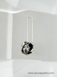 Pendientes ESFERA TALLADA - Colgar - Plata de Ley