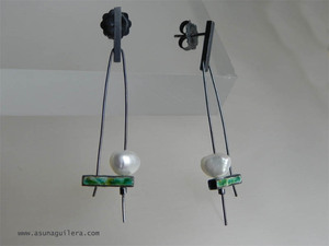 Pendientes MIRÓ / Esmalte. Colección MIRÓ. Plata de Ley