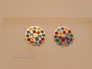 Pendientes PICOS/Convexo. Plata de Ley y Esmaltes al Fuego.